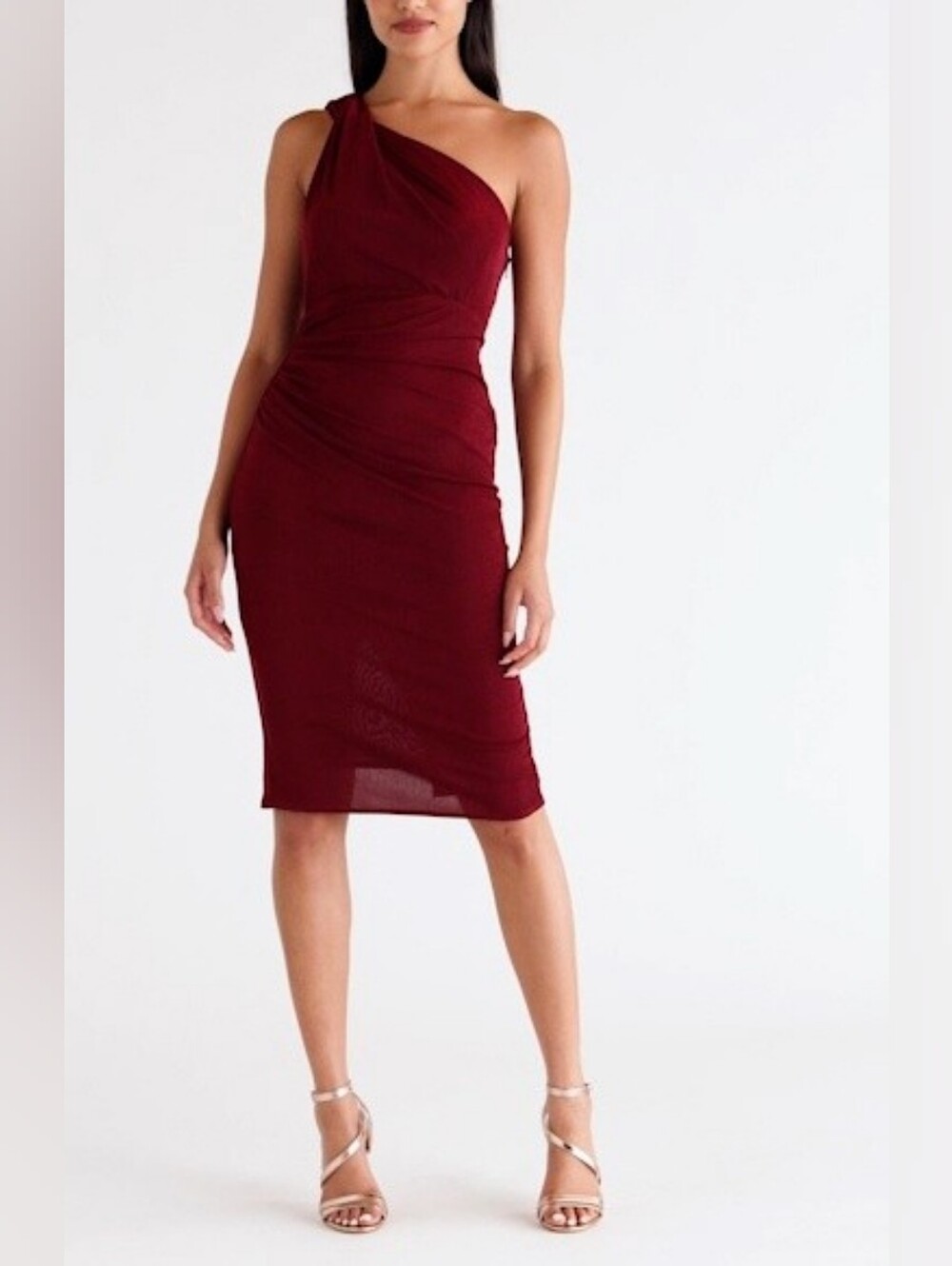 Katie May High Roller One Shoulder Bodycon Sangria Cocktail Dress Size XXL